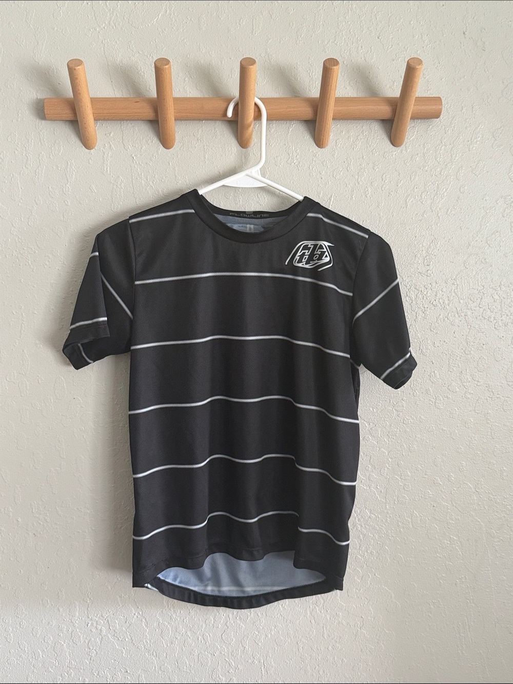 Troy Lee Design Black Striped Performance Short Sleeve Shirt Yourh Large
